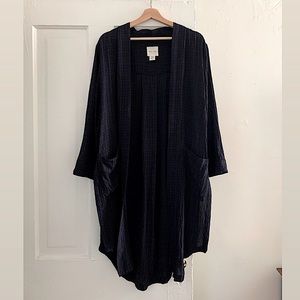 Textured Navy Urban Outiftters Drapey Cardigan
